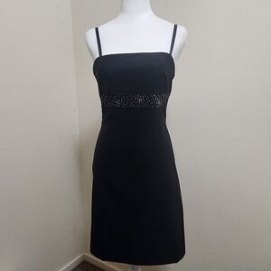 Vtg Rampage 90s Y2K LBD Little Black Dress Sz 3 Rhinestone Empire Whimsigoth